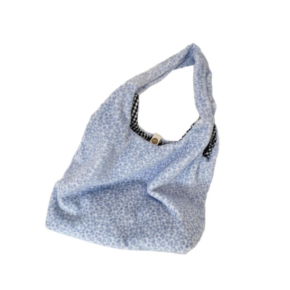 11 Retro Style Shoulder Bag Leopard Print Fashion High Sense Autumn and Winter Versatile Plush Relaxation Tote Bag