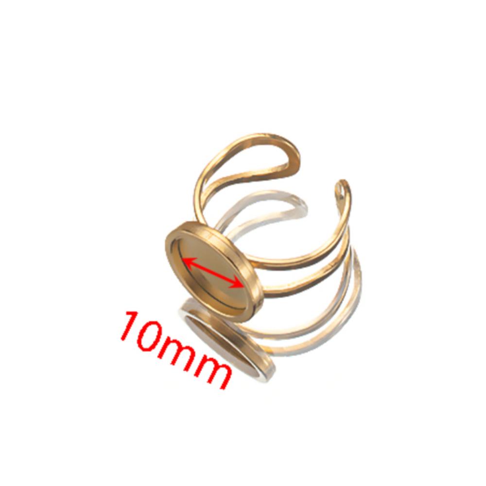4 pièces/lot Bagues Ouvertes en Acier Inoxydable Supports Base Plate Vide Carré Rond Ovale Plateau Cabochon Résine Cadre Bijoux Fabrication