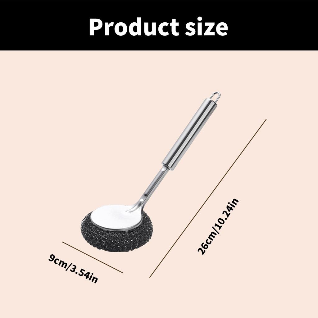 Stainless Steel Wool Scrubber with Handle Pot Scrubbers Dish Scrubber Cleaning Brush Stainless Steel Scrubbing Brushes
