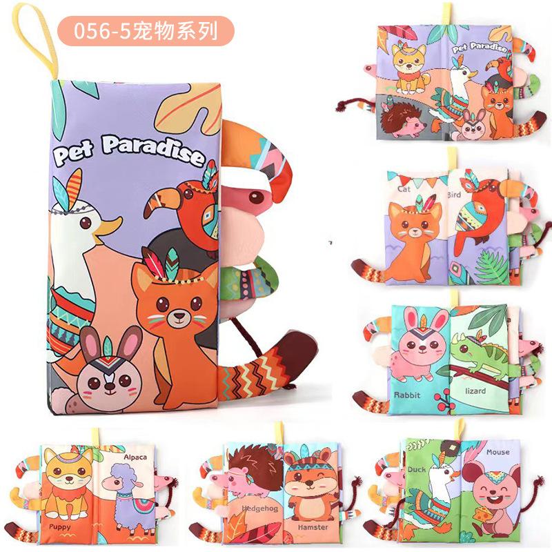 Source 21 0-3 Year Old Baby Cloth Book Animal Tail Cloth Book Early Education Fun Mirror Desk Calendar Cloth Book Toy