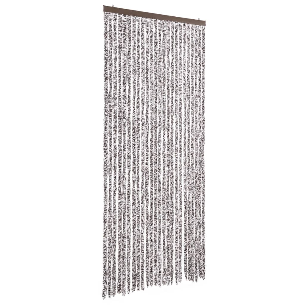 Brown and Beige Insect Screen Door Curtain 100 X 220 Cm Chenille
