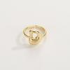 Adjustable Open Ring In 18K Gold Plated Copper With Q-Style Alphabet Letter Design Men Women