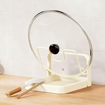 NEW Pot Lid Organizer With Drain Tray Removable Storage Kitchen Lid Rack For Pot Pan For Ladle Spatula Spoon Plate Dish Cabinet