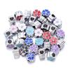 5pcs/lot Alloy Big Hole Beads Colorful Five Petal Flower Loose Bead For DIY Exquisite Bracelet Necklace Jewelry Making Wholesale