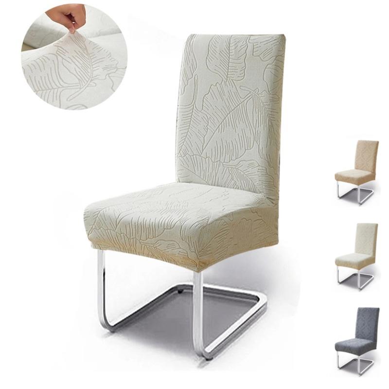 1PC Elastic Jacquard Dining Chair Cover High Quality Chair Covers Durable All-inclusive Seat Slipcovers Decor for Hotel Banquet