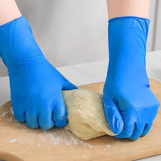 50Pcs Disposable Nitrile Gloves Powder Free Latex Work Gloves Stretchable Puncture Resistant Protective Safety