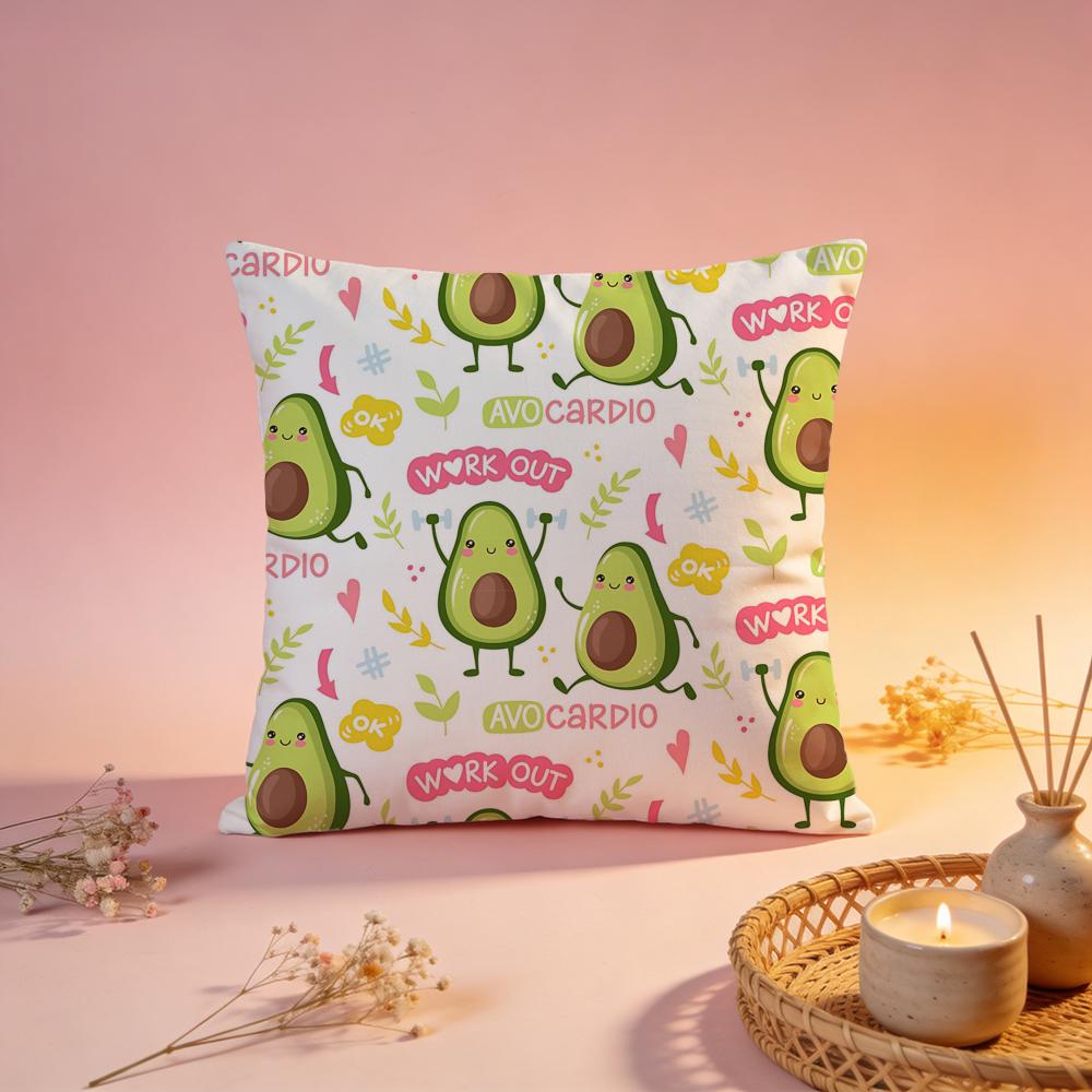 Fresh Minimal Avocado Print Cushion Cover Comfortable Durable Pillow Cover MultiScene for Home Office Car Sofa