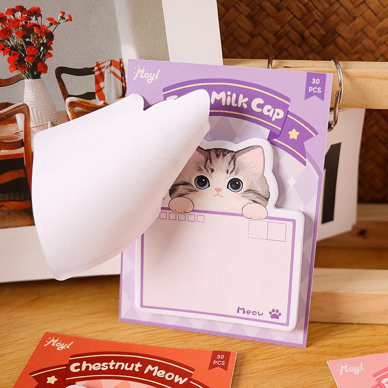 Sweet Cat Food Light Gift Sticky Note Cartoon Fun High Value Special Shaped N Times Lovely Sticker Student Message Paper Kawai