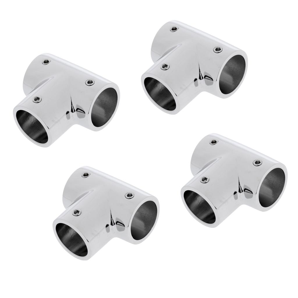 4pcs Boat Handrail Fitting Tee 90 Degree For 1' 25mm Pipe 316 Stainless Steel 3 Way Boat Handrail Tee Hardware Boat Parts