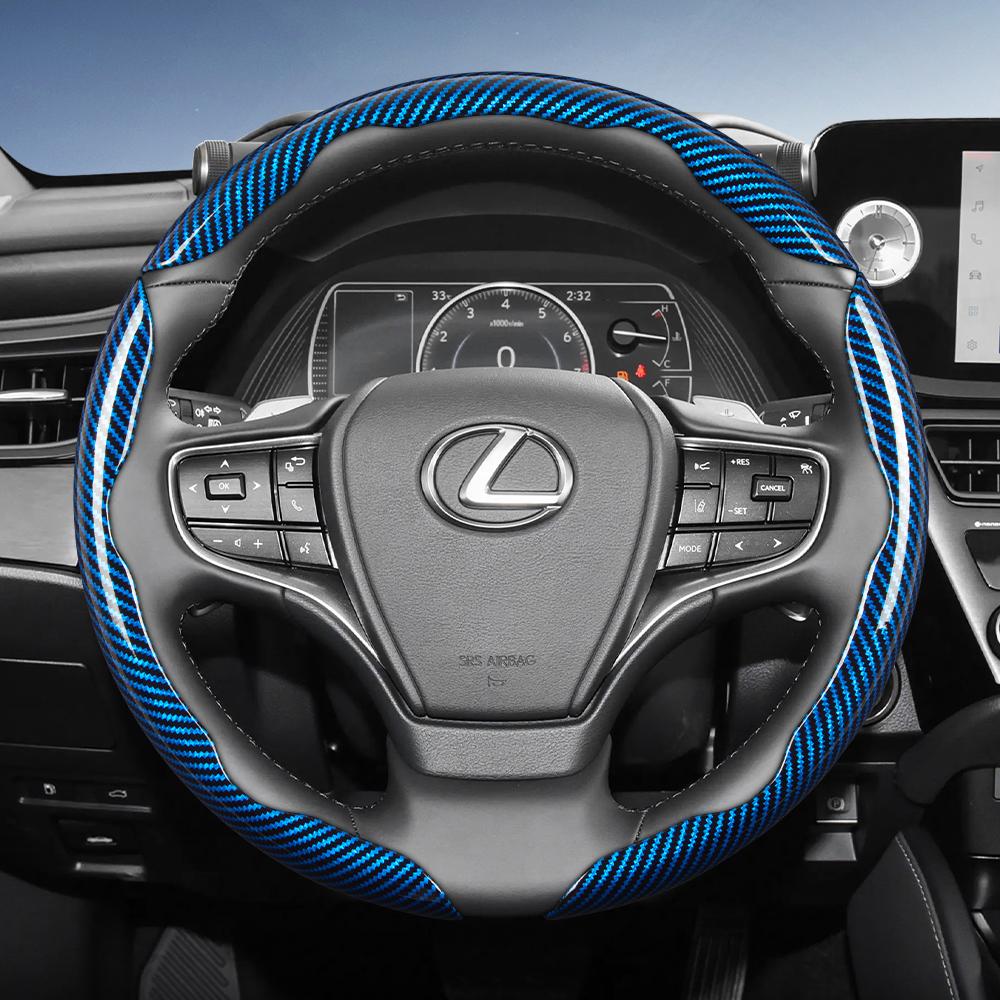 Alkalmas Lexus Szénszálas Textúrájú Kormánykerék Borítás Szegecselt Gyorskioldó Kialakítással, Tartós, Olyan Modellekhez, Mint az Rx Nx Es Gx Lbx Ux Is Rz