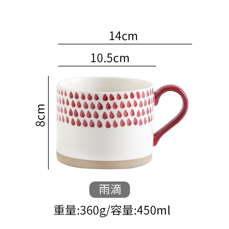 Hand-Painted Cup Retro With Handle Mug Personalized Water Cup Creative Gift Ceramic Cup Breakfast Coffee Souvenir