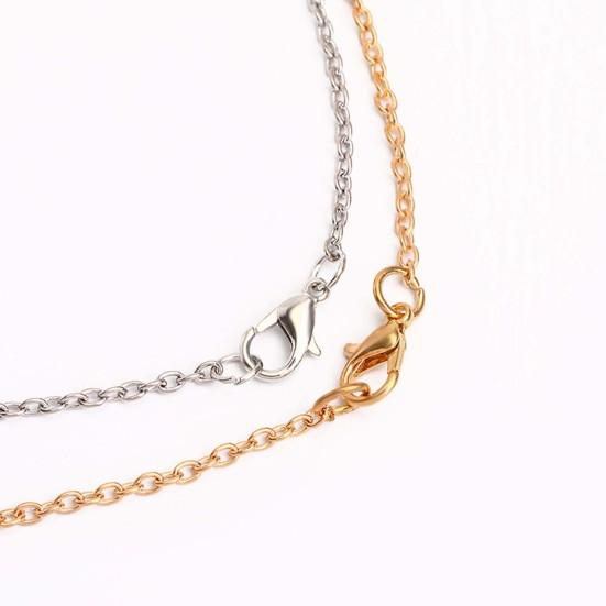 2 Pcs/Set Necklace Tai Chi Chain Stainless Memorial Couple Pendents for