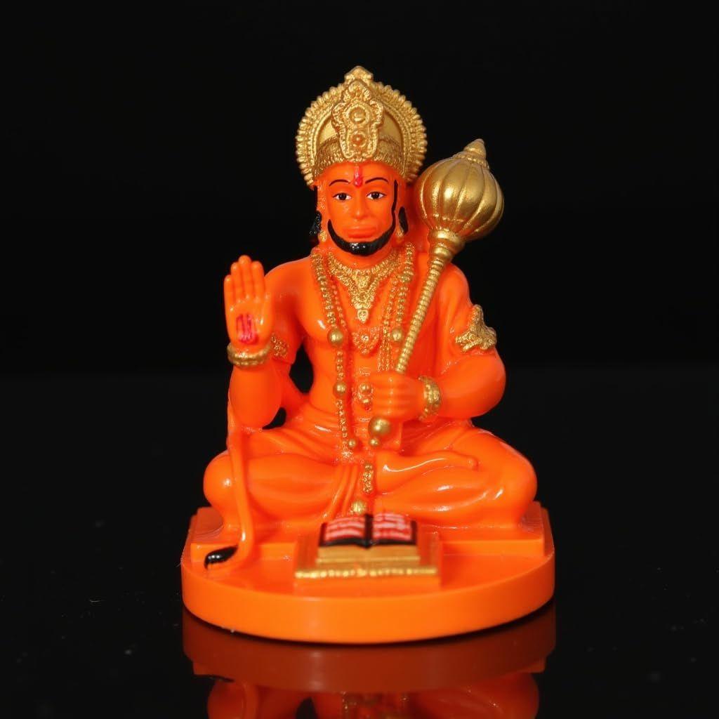 Hanuman Idol for Home, Office Desk, Car Dashboard Car Accessory, Hanuman Chalisa - Bajrang Bali Murti for Protection from Negative Energy