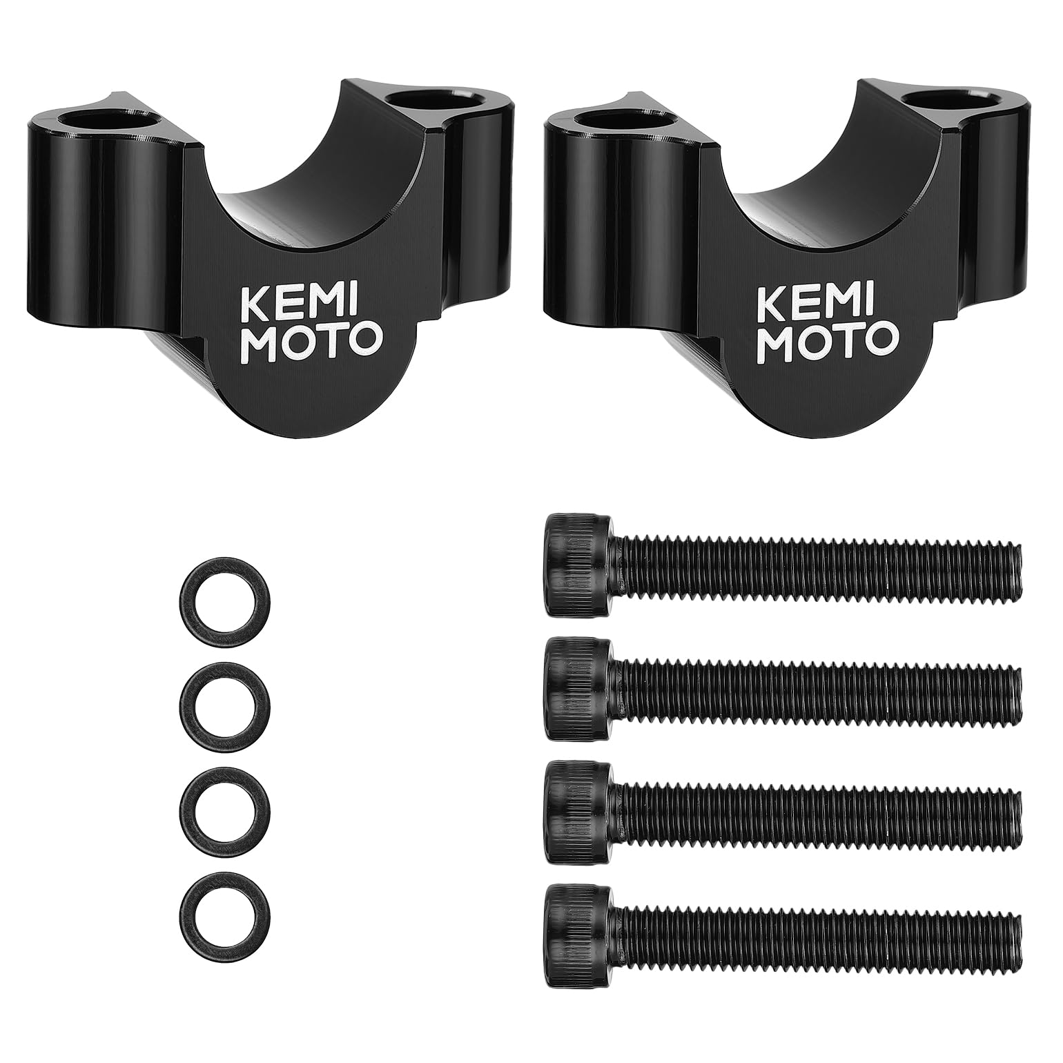 KEMIMOTO Handlebar 20mm Universal Handlebar for CNC Machined Compatible with Serow Kawasaki Suzuki Post, Up, Riser, 22.2mm Handlebars, Aluminum, 250, чёрный