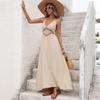 New Backless Bow Halter Neck Long Dress Casual Vacation Style Dress