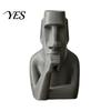 Compact Desktop Sculpture Moai Thinker Statue, 3D Printed Creative Figurine, Fun Ornament Statue for Home Office Desk Shelf Decoration Stone