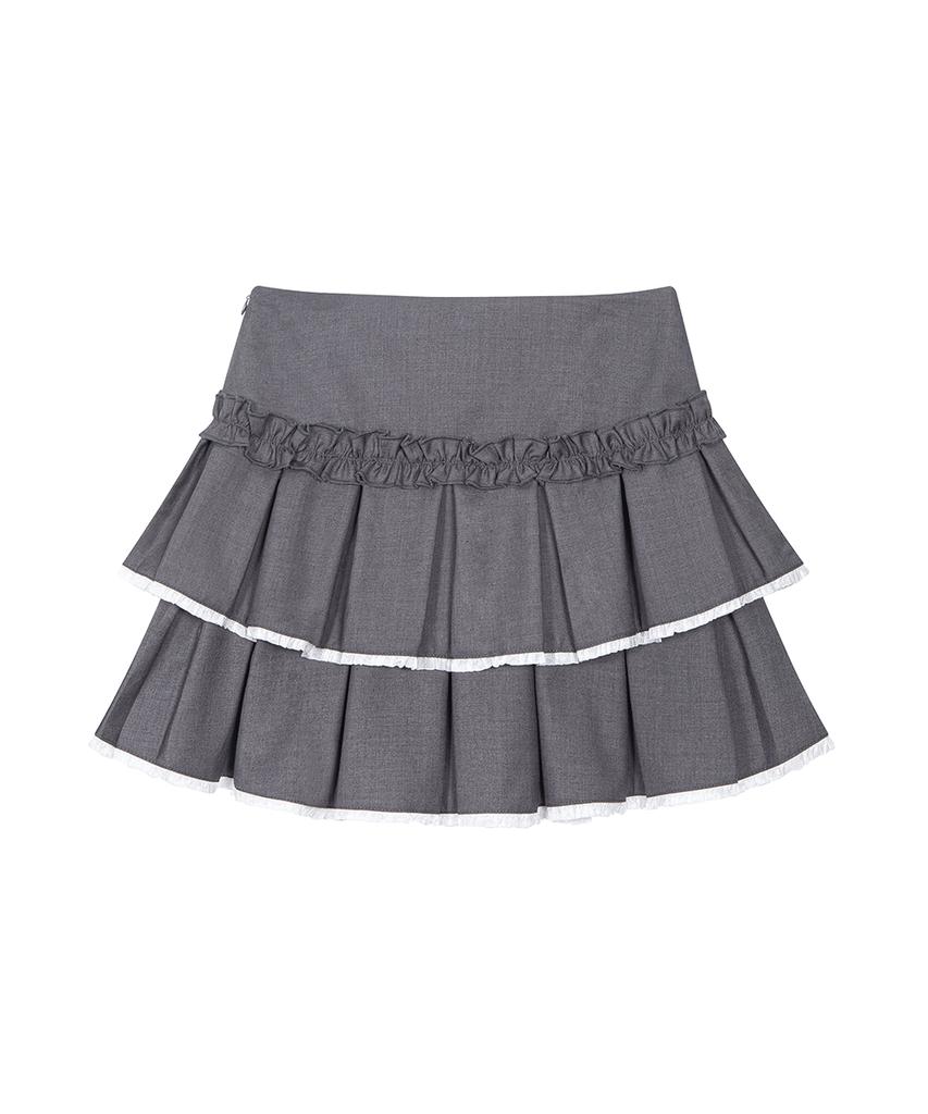 Iligo Dolly Pleated Mini Skirt Charcoal