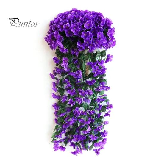 

2 шт. подвесной искусственный фиолетовый цветок устойчивый к ультрафиолетовому излучению реалистичный искусственный шелковый цветок виноградная лоза свадебная вечеринка для внутреннего и наружного сада настенный искусственный цветок фиолетовый
