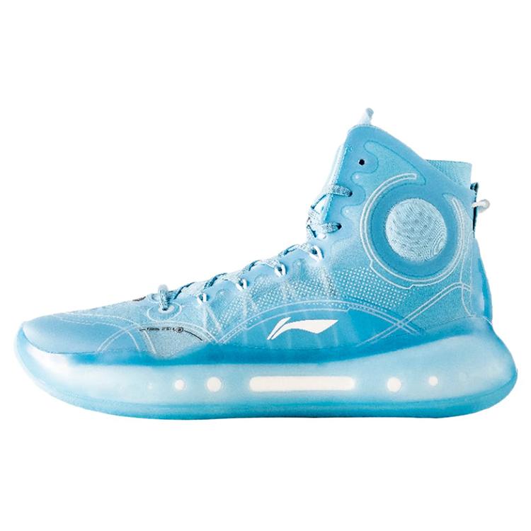 New LINING YuShuai 14 Boom Basketball Shoes Men High Top Moon White Blue ABAQ033-24