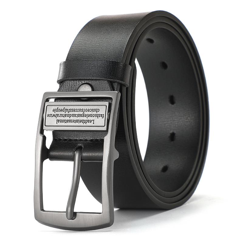 Men'S Antique Belt Alloy Japanese Buckle Pin Buckle Trendy Fashion Soft Leather Punched Wear-Resistant