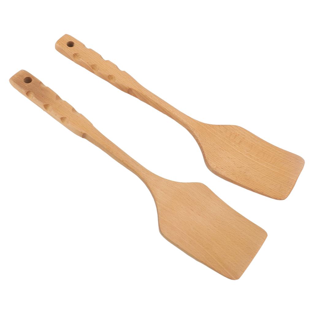 2PCS Wooden Spatula for Cooking Wood Spatula Turner Kitchen Utensils for Non Stick Cookware