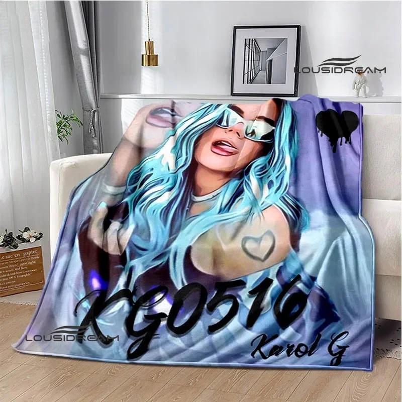 Karol G Fashion Printed Blankets Picnic Blanket Flannel Warm Blanket Soft Cozy Blanket Travel Blankets Bed Linings Birthday Gift