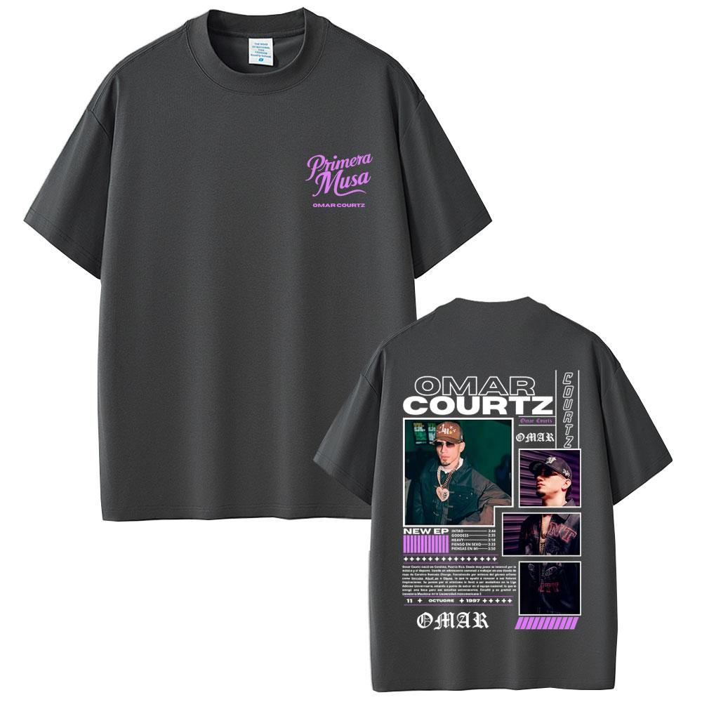 Rapper Omar Courtz Primera Musa Tour 2025 Tshirts Men Women Fashion Hip Hop Oversized T Shirts Mens Casual Cotton Tee Shirt
