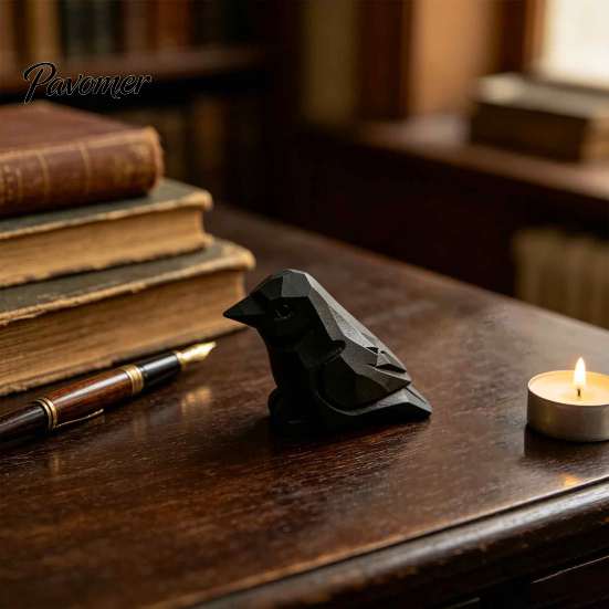 Creative Holiday Gift for Men Hand Carved Basswood Ornament, Bird/Chicken/Crow/Duck Shape, Solid Unique Handcrafted Gothic Ornament Wood Minimalist