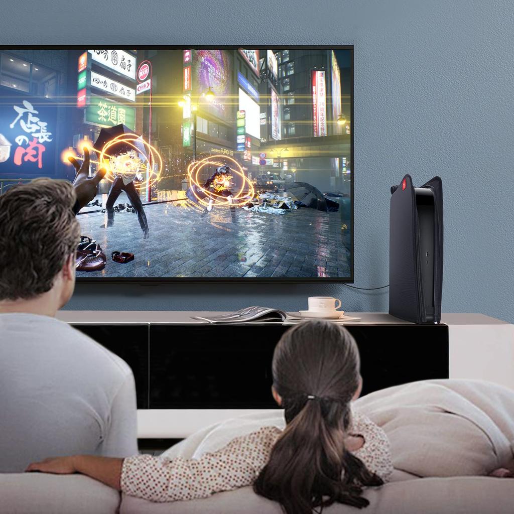 PS5 Dust Protective Case for PlayStation 5 and Compatible with the Digital and Standard Versions of the DualSense 5 Black Cover, Dustproof,