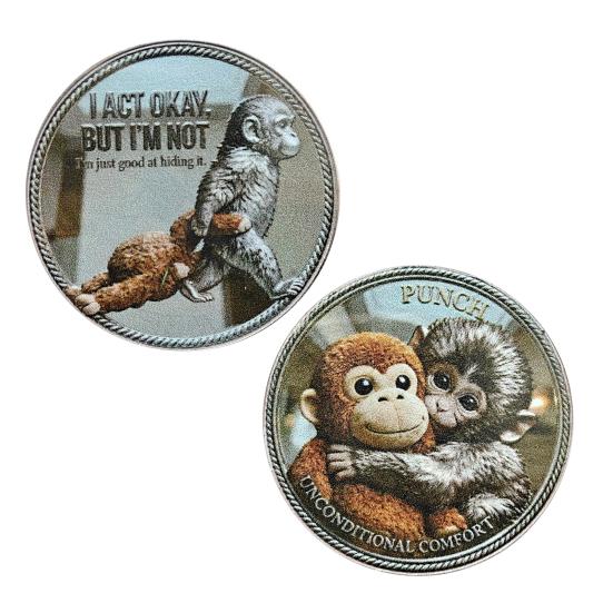 

Emotional Support Monkey Coin Inspirational Challenge Coin with One Day at A Time You Are Not Alone DoubleSided Collectible Token Gift for Anxiety
