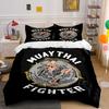 Fighter with Muay Thai Text. Bedding Sets Duvet Cover Sets Duvet Covers Pillowcases(1 * Duvet Cover 2 * Pillowcases Without Duvet Insert)