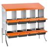 Hühnerlegeboxen, 8 Fächer, mit Stützbeinen, Einfache Eiersammlung, Verzinkter Stahl und Hochfester Kunststoff, Roll-Away Legeboxen für