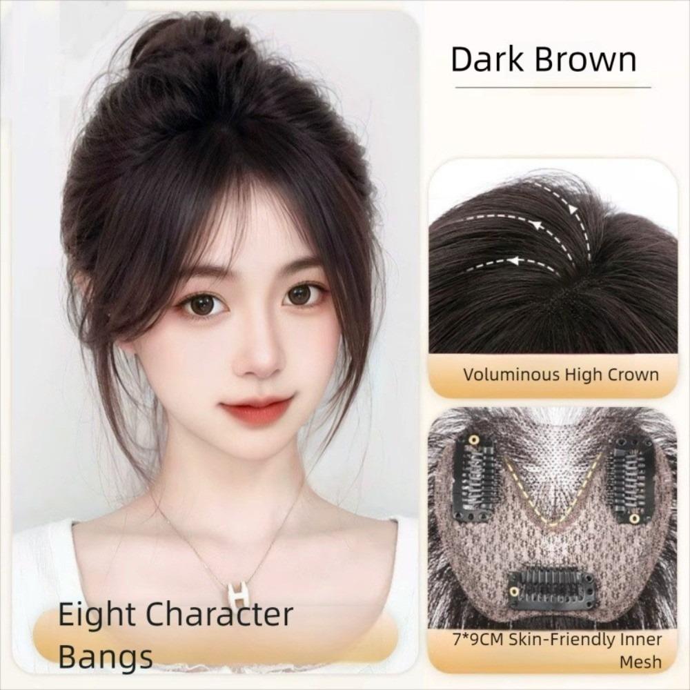 Fake Bangs Hair Toppers Wigs with Bangs Middle Part Fringe Hair Pieces Increase Hair Volume