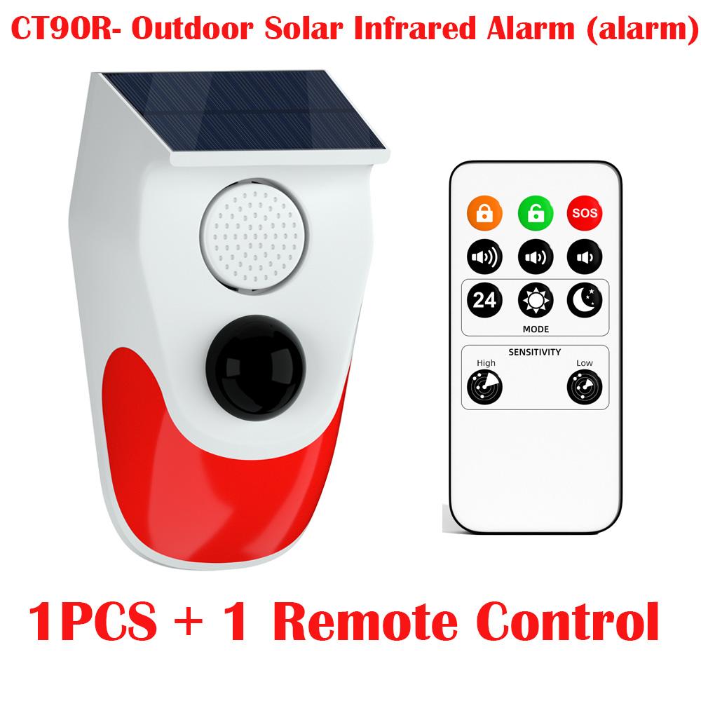 

2 шт. наружный водонепроницаемый беспроводной 120 дБ зарядка охранный звуковой сигнал тревоги детектор движения PIR датчик для домашней охранной сигнализации