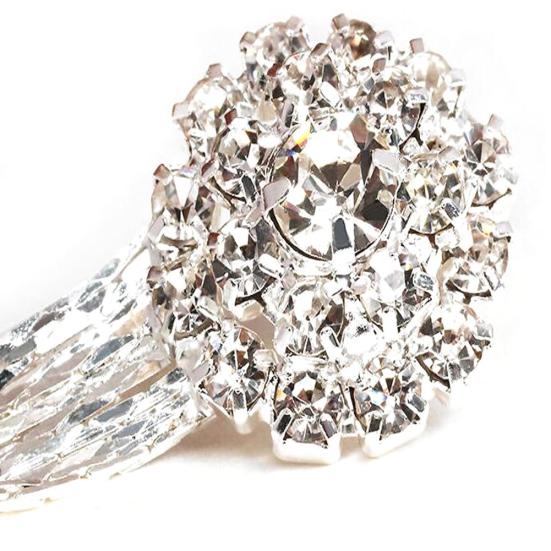 Women Shiny Rhinestone Long Tassel Dangle Stud Earrings Fashion Bride Jewelry