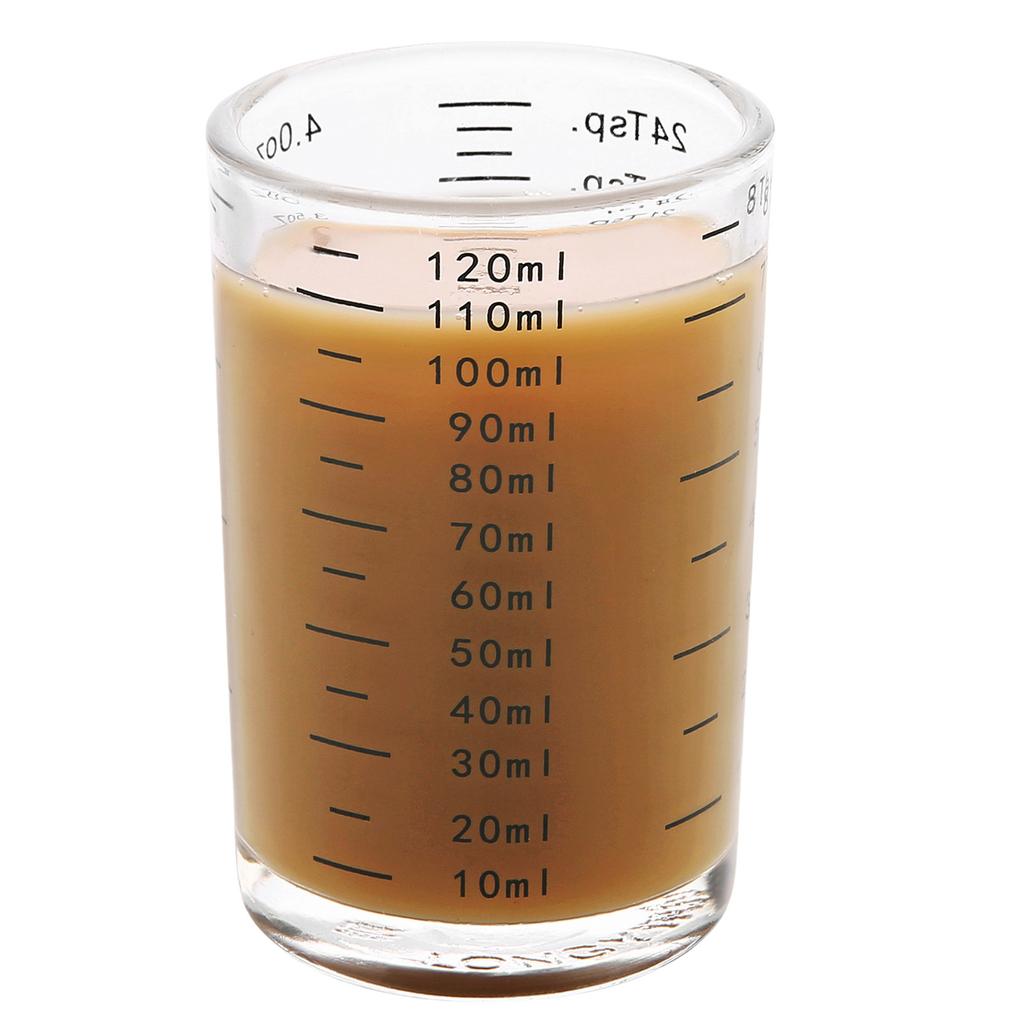 Robustes 120-ml-Messwerkzeug aus Glas für die Küche. Präziser Messbecher aus Glas mit 120 ml Fassungsvermögen für ausgewogene Rezeptvorbereitungen