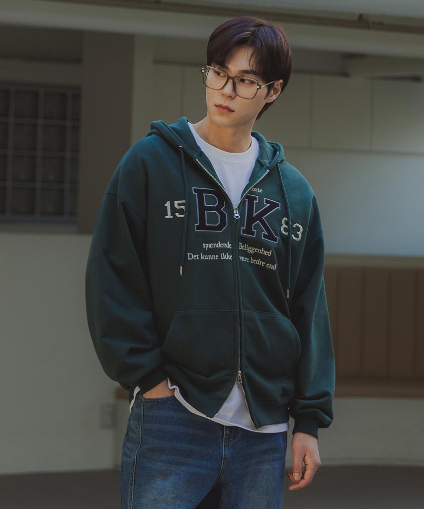 Bakken 1583 Bk Two-Way Zip-Up Hoodie Bk7978_Green