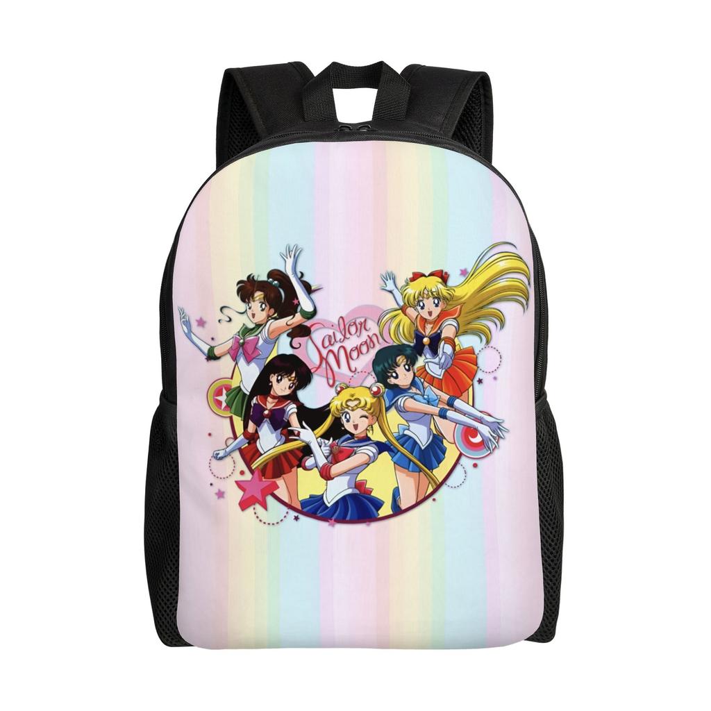 Sailors Anime Moons Backpacks for Men Women School College Students Bookbag Fits 15 Inch Laptop Tsukino Usagi Kino Makoto Bags