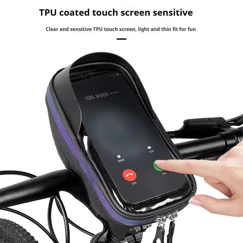 Hartschalen-Telefontasche, Fahrradtasche, Lenkertasche, wasserdicht, große Kapazität, Touchscreen-kompatibel, Fahrradzubehör