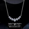S925 Sterling Silver Moissanite Smile Necklace with Seven Princess Pendants, 2.8 Carat, D Color Clavicle Chain