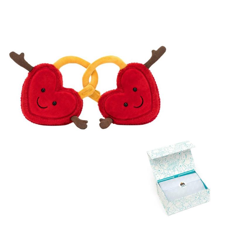JELLYCAT Valentine's Day Collection Val And Tina Heart Lock Dolls Plush Toy 15cm High