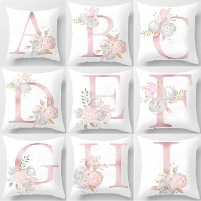 Ins Nordic Pillowcase Design Pink Letter Cushion Pillowcase Car Sofa Waist Design Home Furnishing