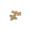 Stunning Twin Flowers Four-Leaf Clover Diamond Pendant Necklace for Women – Gold Niche Design Clavicle Chain