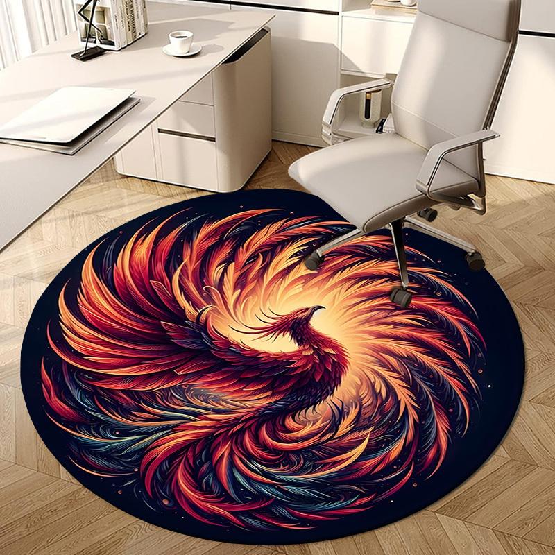 1pc Office Carpet Chair Mats Phoenix Rising Artwork Perfect for Decorating Office Chairs, Living Rooms, Or Bedrooms