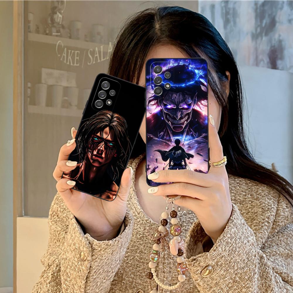 AOT Eren Mobile Cell Phone Case for Samsung Galaxy M55 54 42 35 34 33 32 23 22 15 14 13 12 F55 5G Colour Protective Cover Pretty