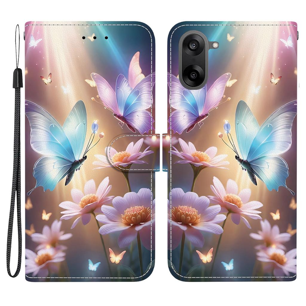 Для OnePlus Nord CE5 5G Чехол с принтом Кожаный откидной кошелек Чехол для телефона со шнурком