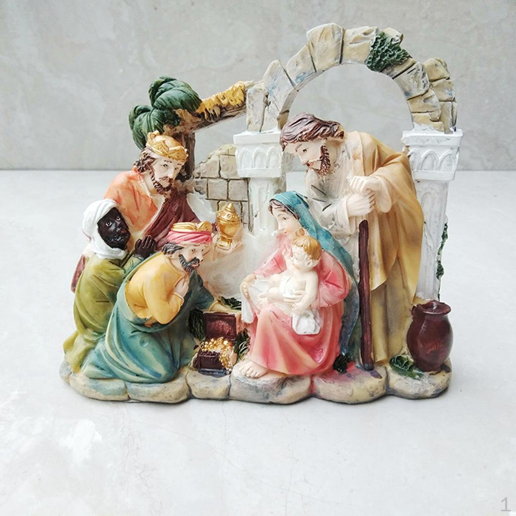 

Christmas Nativity Figurines Miniatures Scene Statue Decoration Ornaments Resurrection Manger room