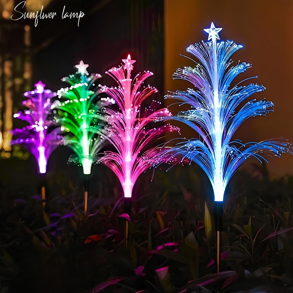 2PCS Solar Five-layer Jellyfish Star Light, Christmas Tree Light, Outdoor Waterproof Garden Lawn Floor Flower Light, Party Decoration Light