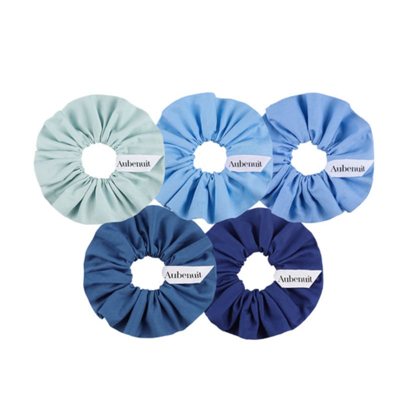 Aube Nuit C Line Deep Sea Blue Hair Cotton Scrunchie M