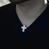 [Lacris] Cross Necklace, Domestic Manufacturer, Double Zirconia, 18K Gold Plated [Gold], Men's & Women's, 18K GP Cross Necklace
